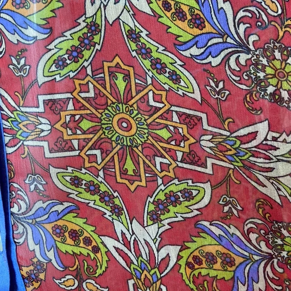 Flying Tomato Red & Blue Patterned Maxi Dress - Picture 4 of 15